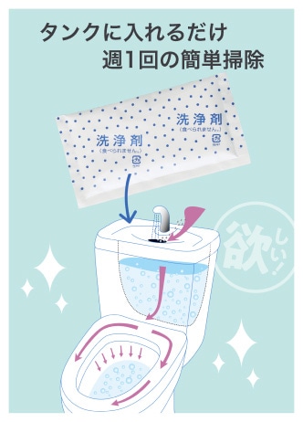 タンクに入れるだけ 週1回の簡単掃除