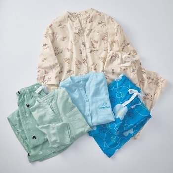 夏の冷え過ぎ対策！ ダブルガーゼ7分袖パジャマ(選べるキャラクター)