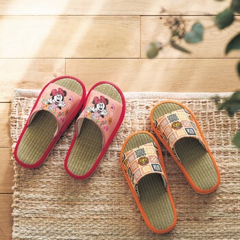 心地よいふっくらウレタン入りい草スリッパ(選べるキャラクター)