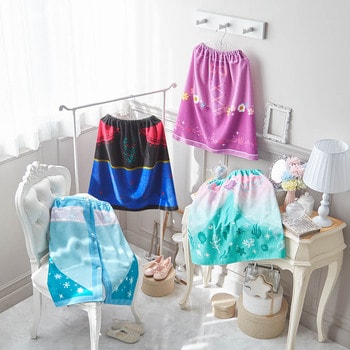 ドレス風デザインの巻きタオル(選べるキャラクター)