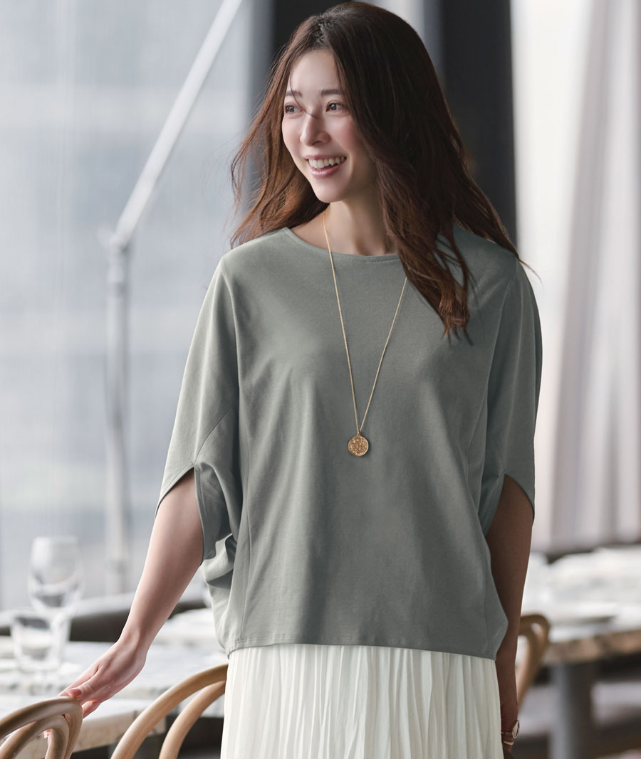 お腹まわりすっきり見えカットソー【汗ジミ防止】スタイルノート/StyleNote お腹まわりすっきり見えカットソー【汗ジミ防止】スタイルノート/StyleNote