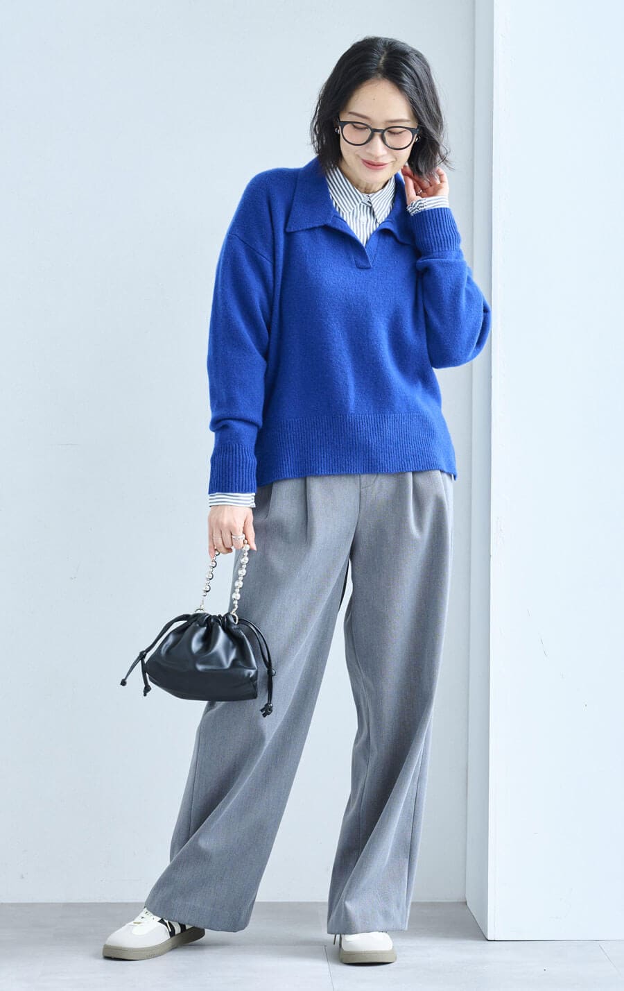 ウールカシミヤブレンド襟付きニットスタイルノート/StyleNote