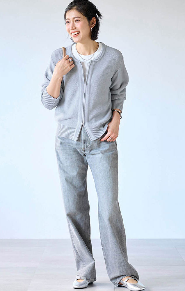 綿混ニットブルゾン［日本製］スタイルノート/StyleNote