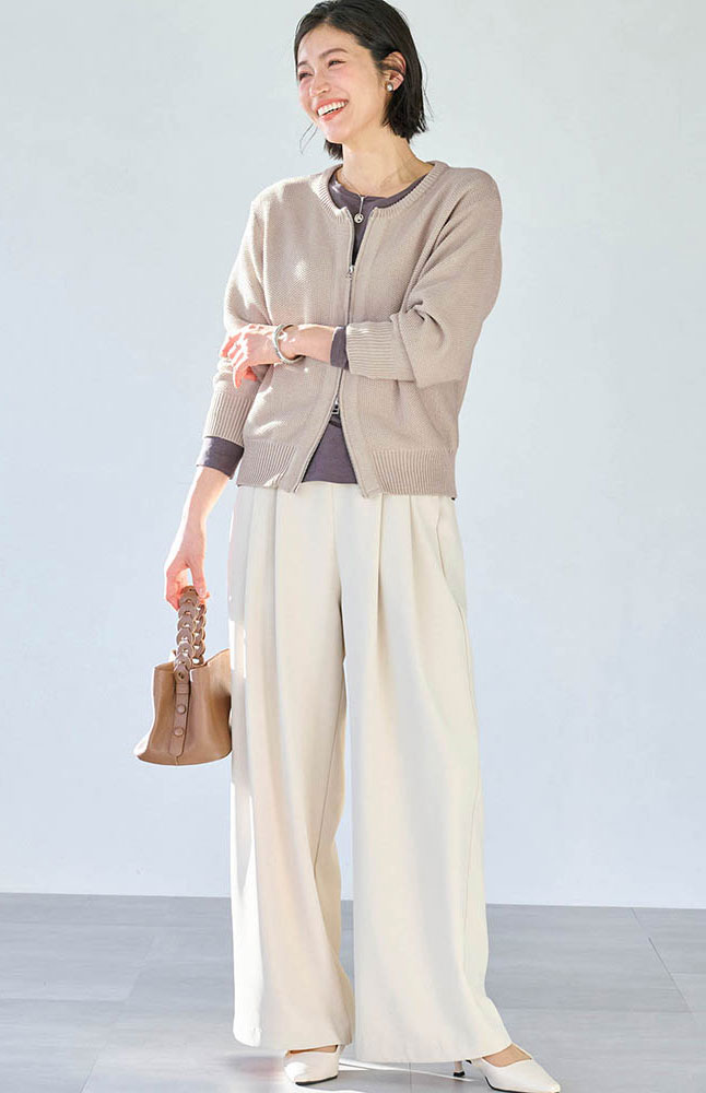 綿混ニットブルゾン［日本製］スタイルノート/StyleNote