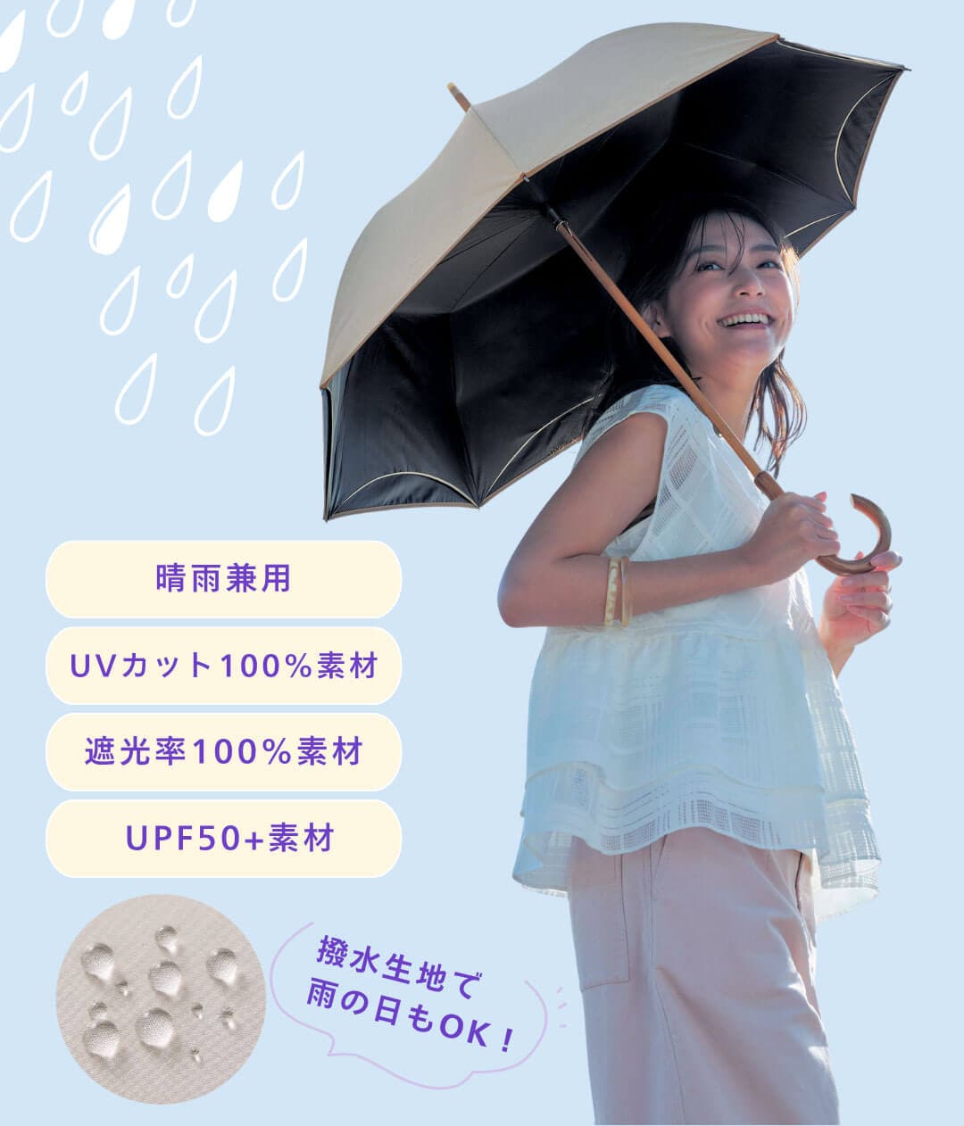 【SNSで話題】 二重張り長日傘50cmミドルタイプ【晴雨兼用】【猛暑対策に!】超最強 【SNSで話題】 二重張り長日傘50cmミドルタイプ【晴雨兼用】【猛暑対策に!】超最強