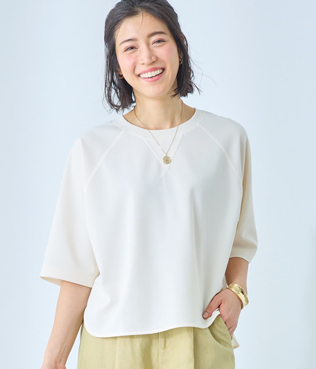 ジョーゼットこなれT【乾燥機OK】 【LEEweb(4月23日公開)にて掲載されました(PR)】（ラクドライ）