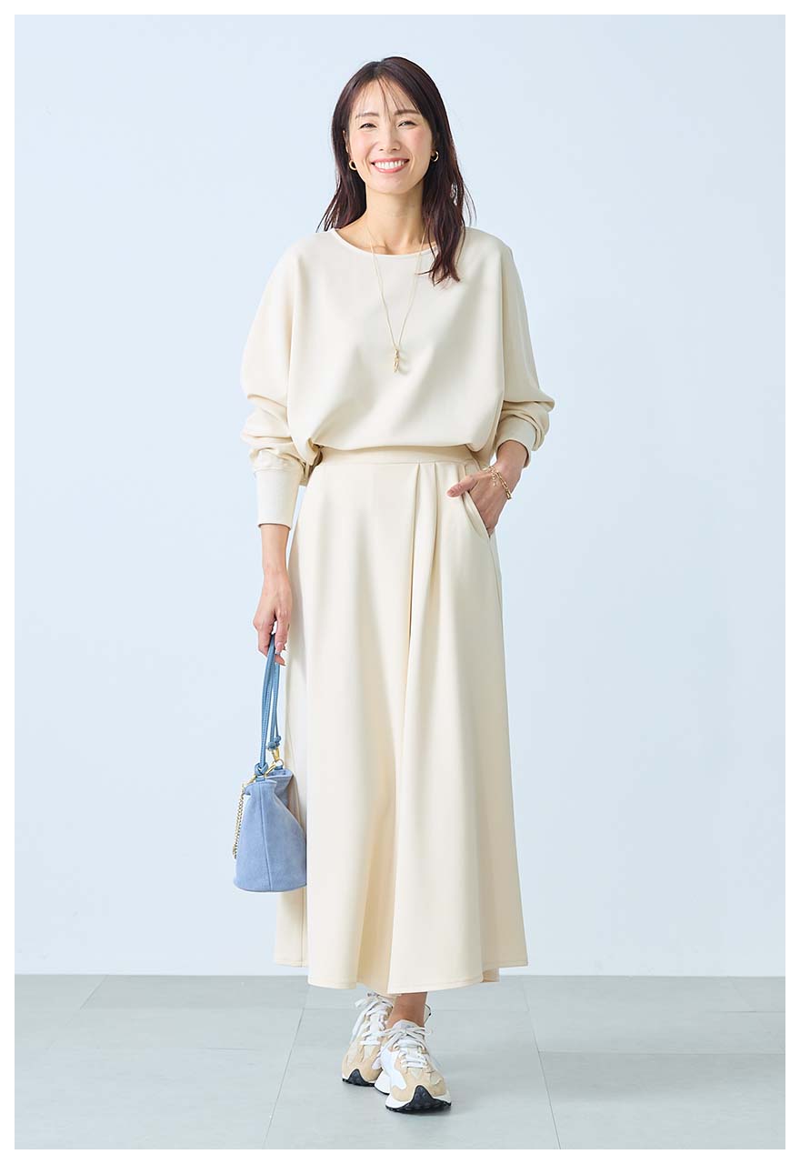 ドルマンスリーブブラウス × スカーチョ