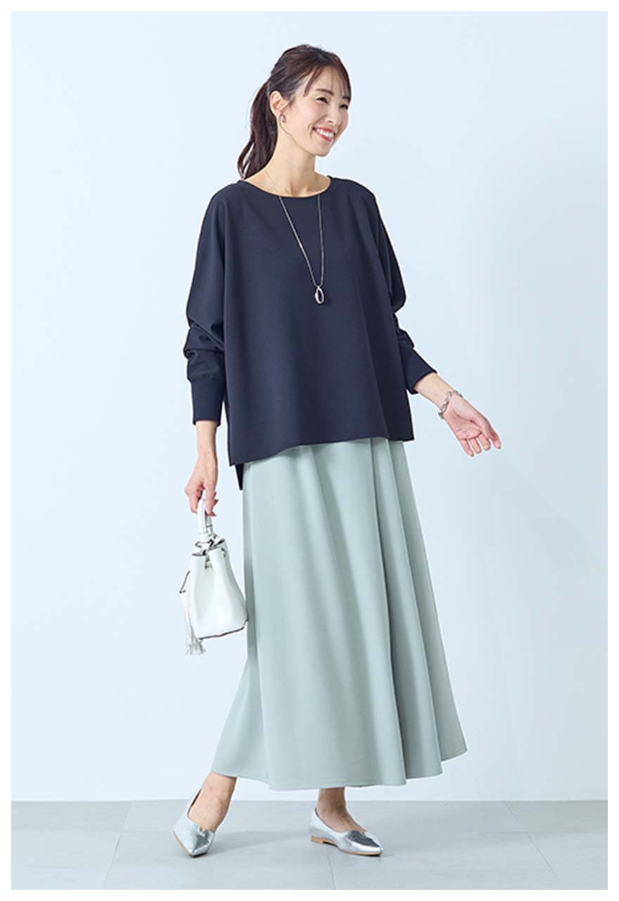 ドルマンスリーブブラウス × スカーチョ