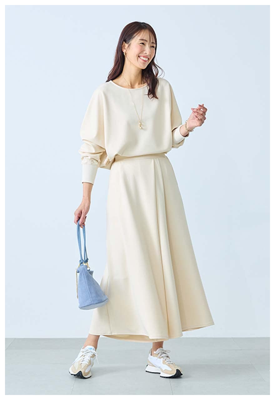 ドルマンスリーブブラウス × スカーチョ