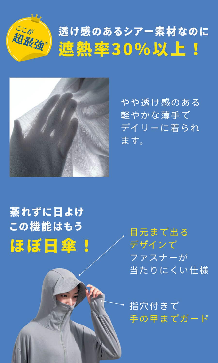 ほぼ日傘のようなUV遮熱パーカ超最強