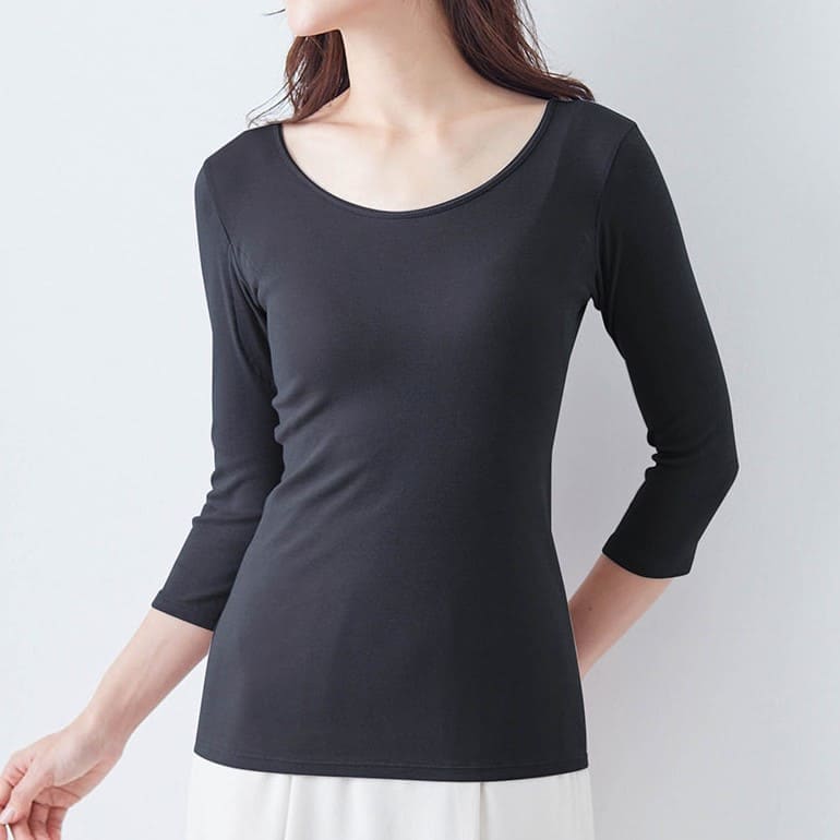 【新色追加】 汗取りインナー・さらりとやわらか綿七分袖【消臭】