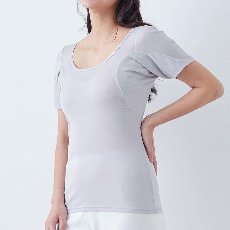 【新色追加】 汗取りインナー・綿混三分袖(大汗さん)