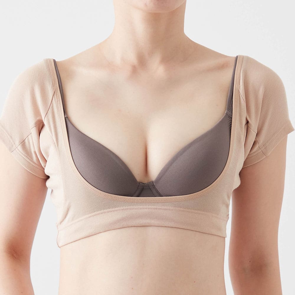 汗取りインナー・綿混ショート丈フレンチスリーブ(大汗さん)