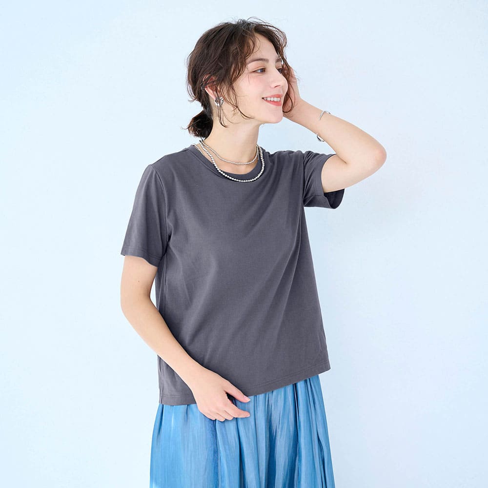 汗シミーヌ・カップ付きシンプルTシャツ<br>※3/25販売開始予定