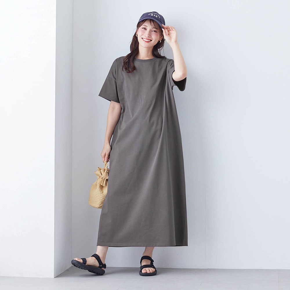 汗シミーヌ・ビックシルエットTシャツワンピース<br>※3/25販売開始予定速乾ふんわり