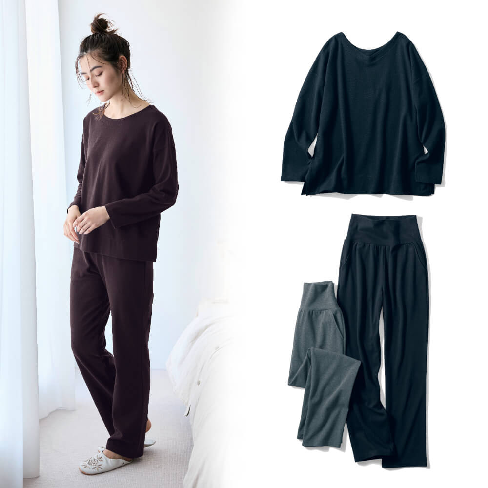 大人女性のための綿混ストレッチ２WAYトップスおとなコットン/Otona cotton