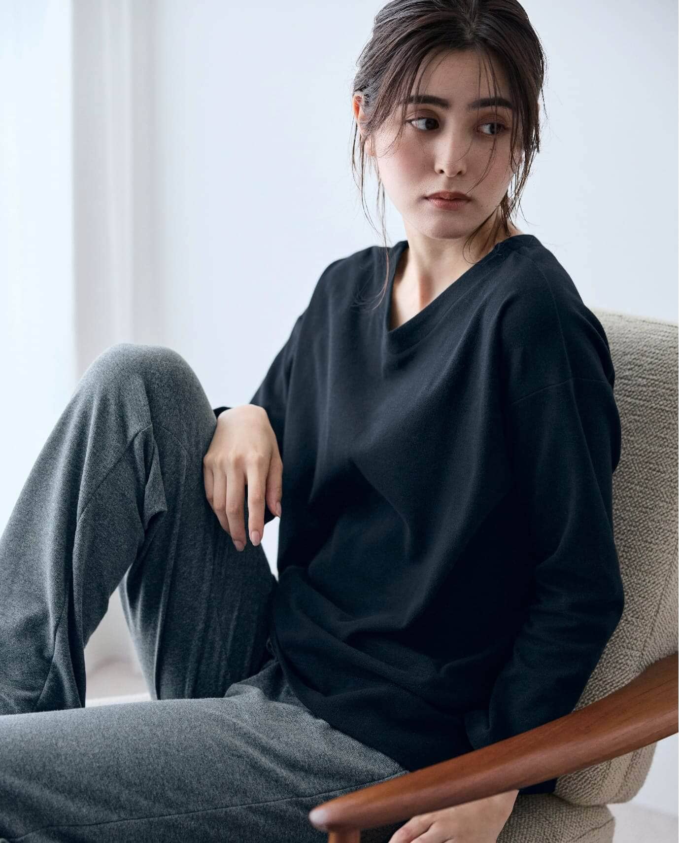 大人女性のための綿混ストレッチ２WAYトップスおとなコットン/Otona cotton