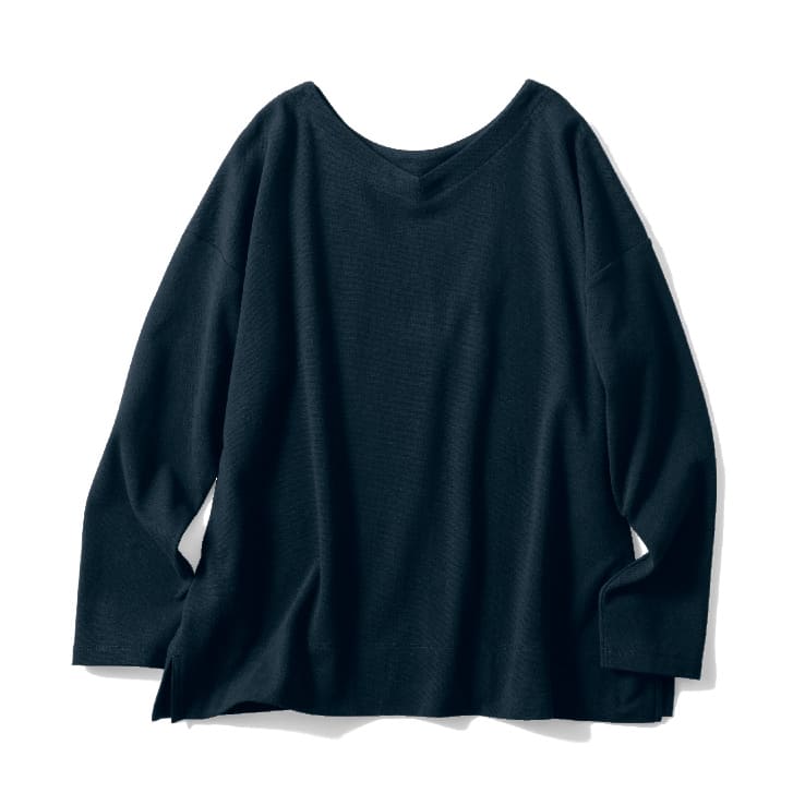 綿混ストレッチ2WAYトップス<br>【2カラー】