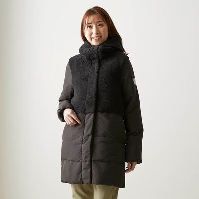 保温性の高い中わた入りロングダウン