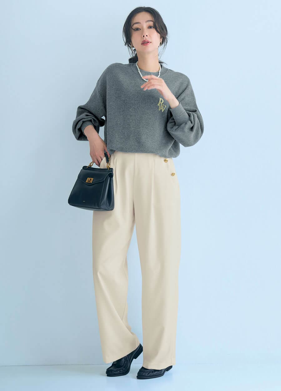 マリンデザインワイドパンツ【防汚加工】ウツクシロ