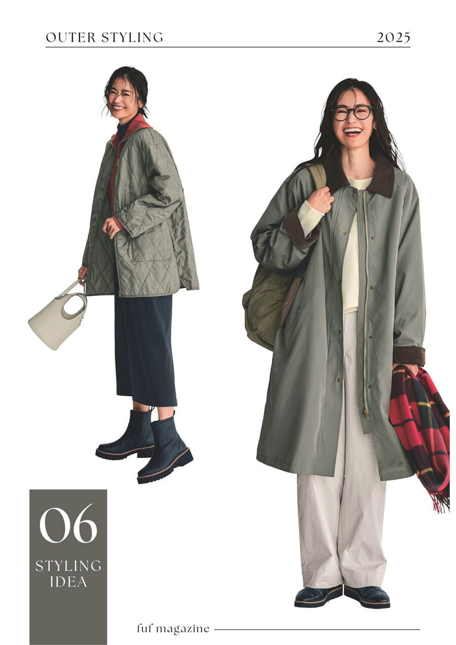 ライナー付きステンカラーコートロウイング／Rowing