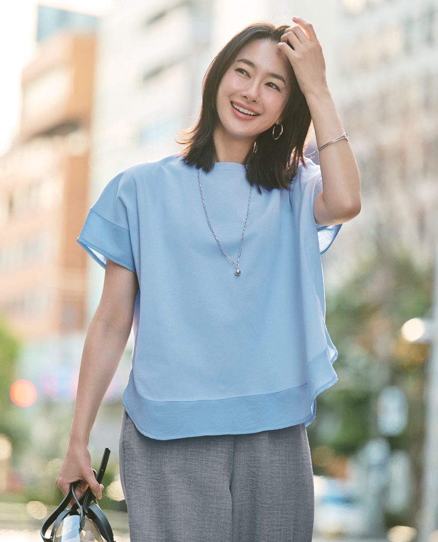 汗ジミが目立ちにくい異素材使いカットソースタイルノート/StyleNote