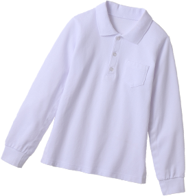 脱ぎ着やすい白いポロシャツ