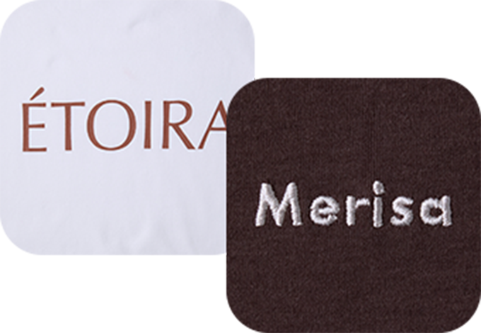 上品なプリントと刺繍のアップ画像