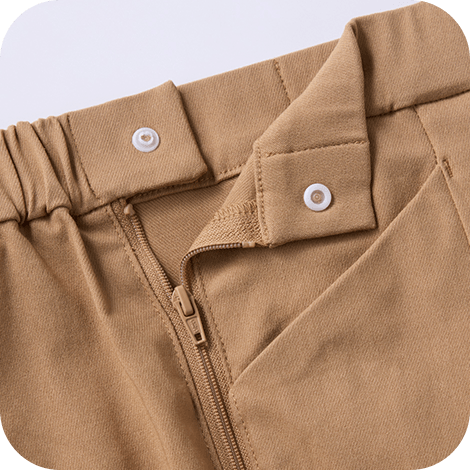 生地と同じ色のファスナー