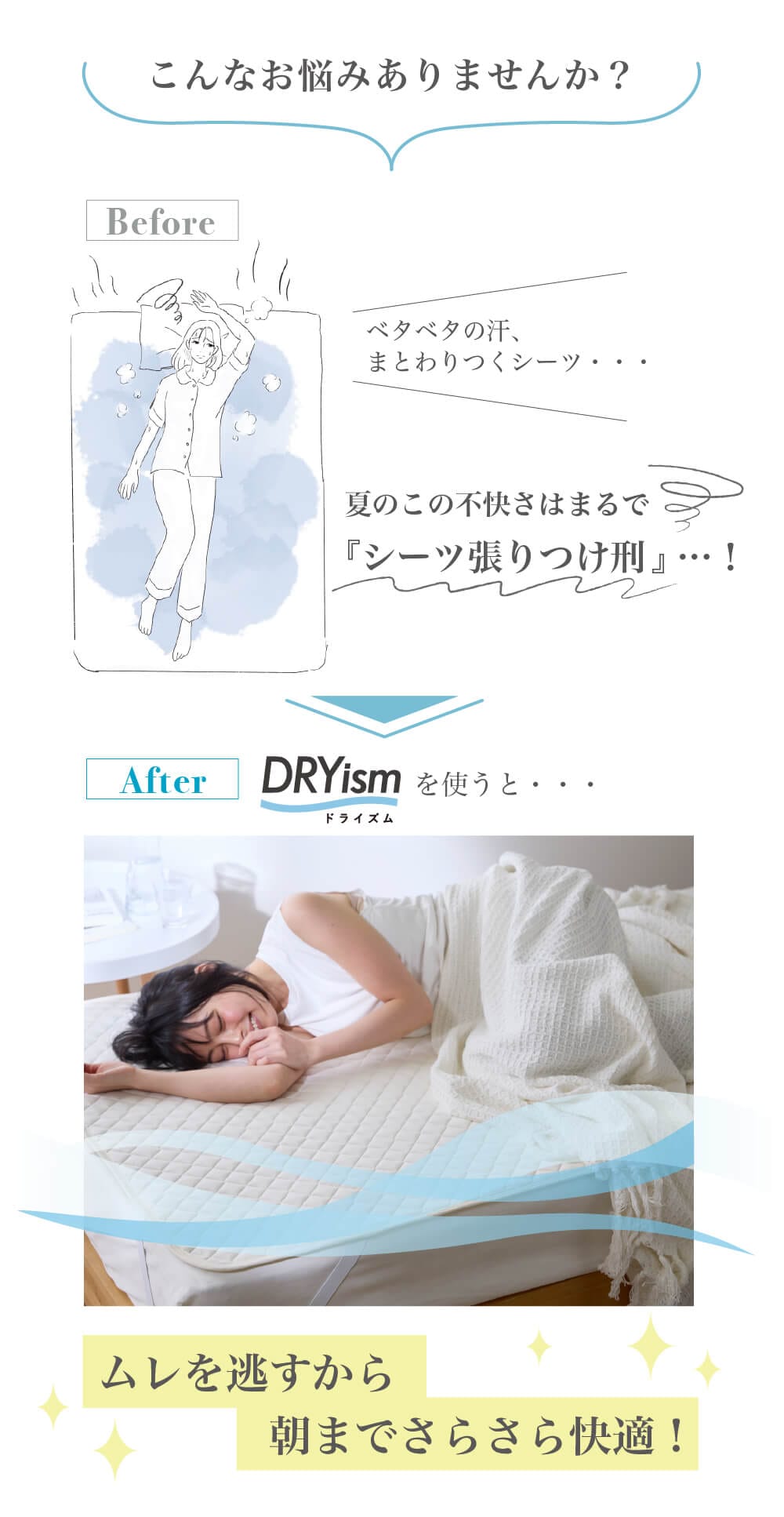 【綿冷感】ドライな肌触りで蒸れにくい敷きパッド 【SNSで話題】DRYism／ドライズム
