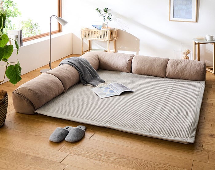 【専用別売パーツ】 洗いをかけたやわらか綿素材のイブル・キルトラグ 【低ホルムアルデヒド】グータラグ/Guutarug