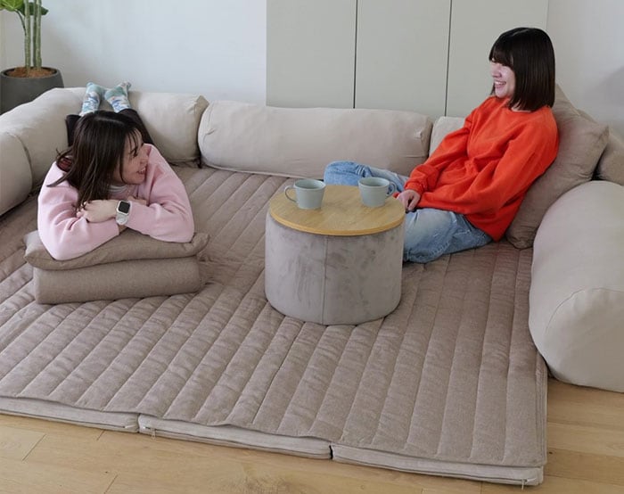 ラグが洗えるダブルコーナーローソファーセットグータラグ/Guutarug