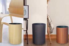 職人塗りのモダンなゴミ箱