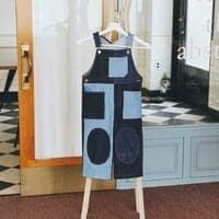 PATCHWORK デニムサロペット