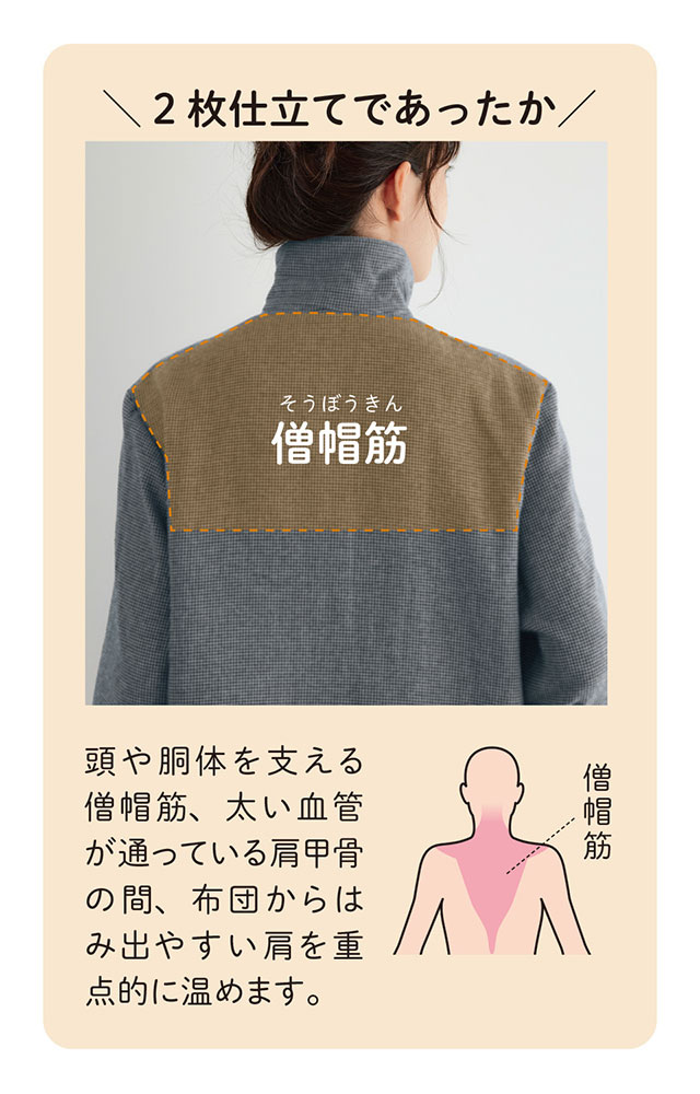 さらに！僧帽筋まわりをあたためる２枚仕立て