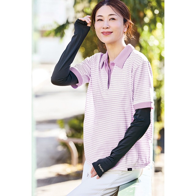 左右を気にせず付けられる接触冷感アームカバー