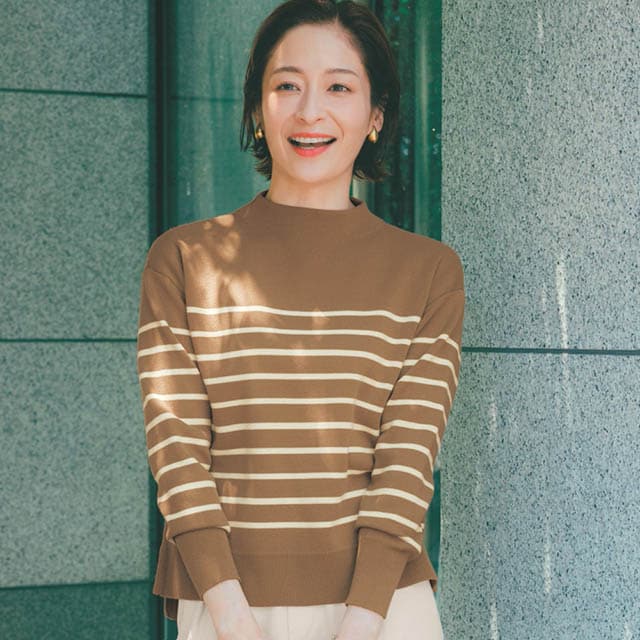 大人に似合うボーダーにこだわったミラノリブボーダーニット