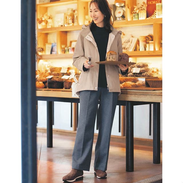 よく伸びてラクチン！すっきりキレイなセミワイドストレッチパンツ