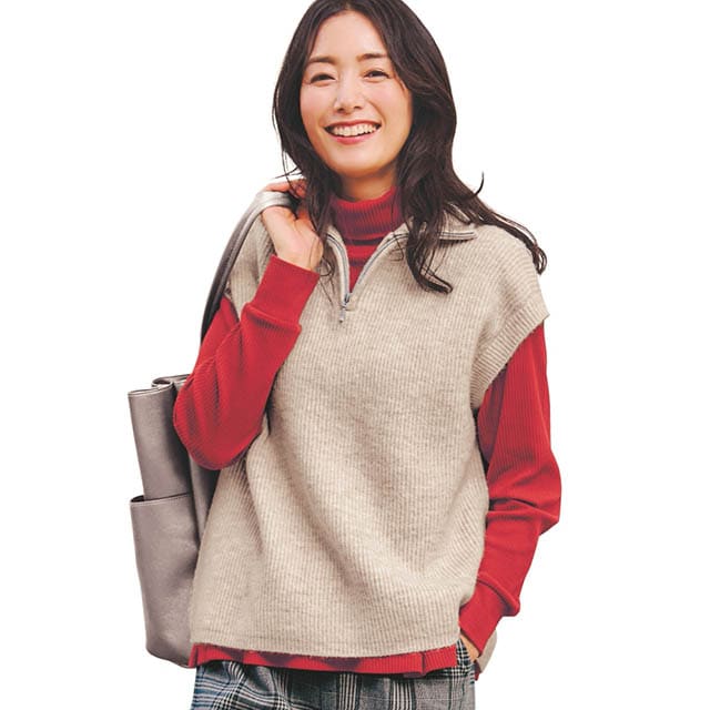 【alice】ハーフジップ ニットベスト alice】ハーフジップ ニットベスト alice】ハーフジップ ニットベスト