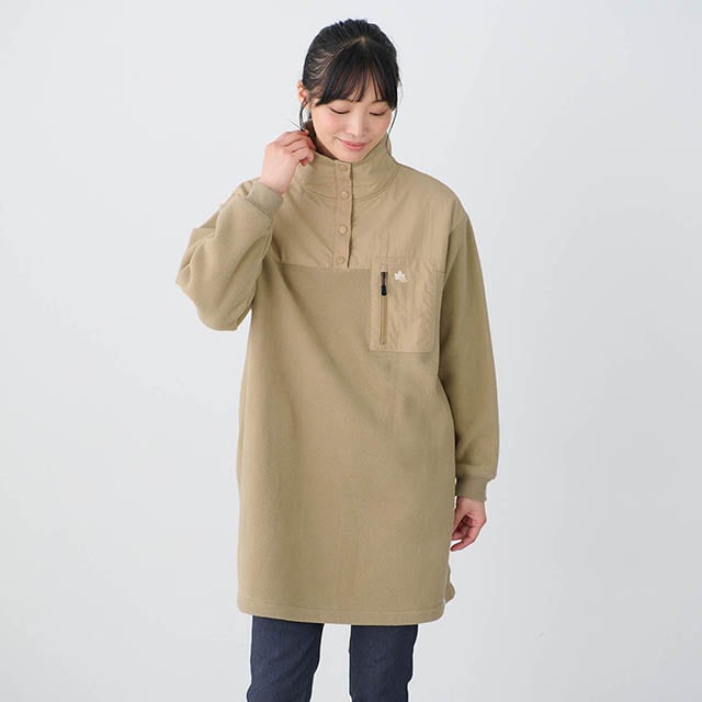 ゆったりとしたシルエットで体型カバーも