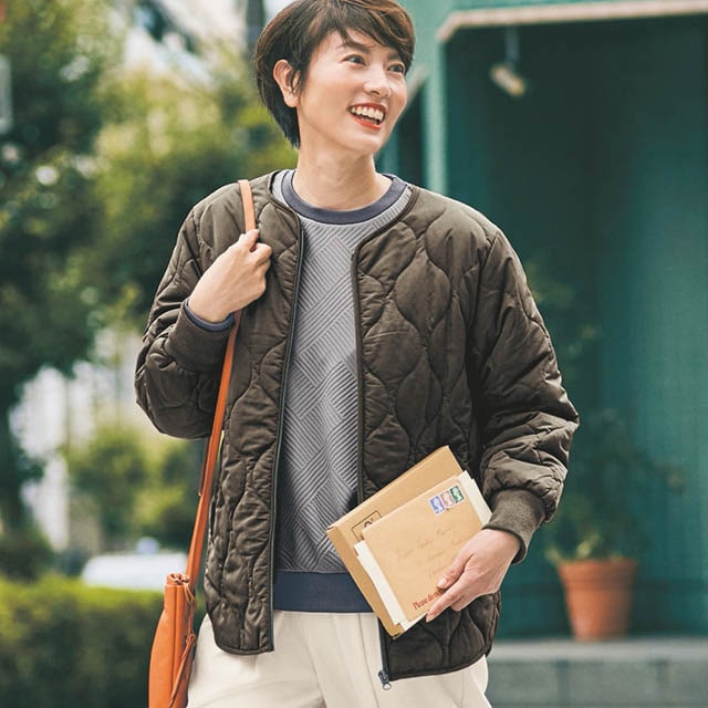 カポック混中綿キルティングジャケット｜通販のベルメゾンネット