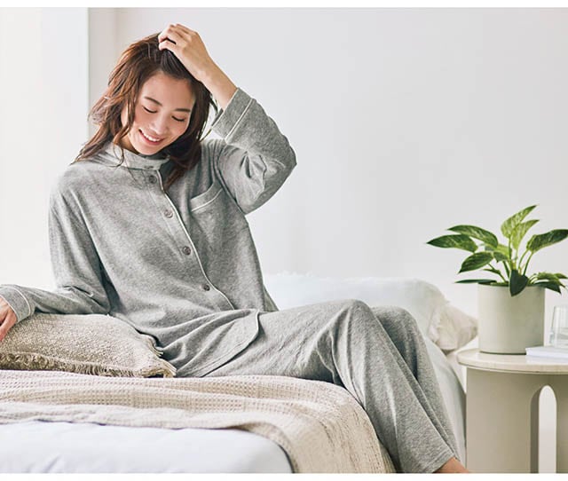 とにかくふわふわでやわらかいたっぷりコットン前開きパジャマ