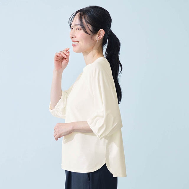 女性らしさ漂うラウンド裾デザイン