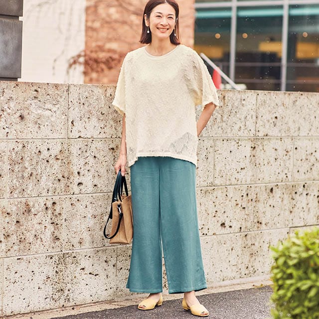 上品なとろみがくせになる！リラックスワイドパンツ