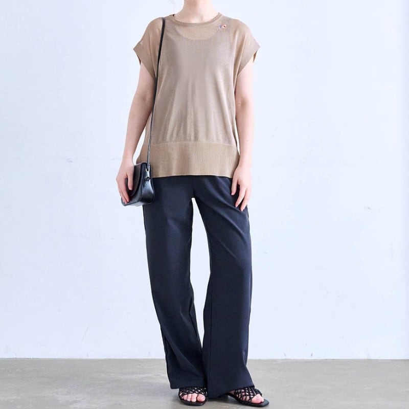 透かし編みのチュニック丈ニットプルオーバー/甘い人生 「ミニラボ」 透かし編みのチュニック丈ニットプルオーバー/甘い人生 「ミニラボ」