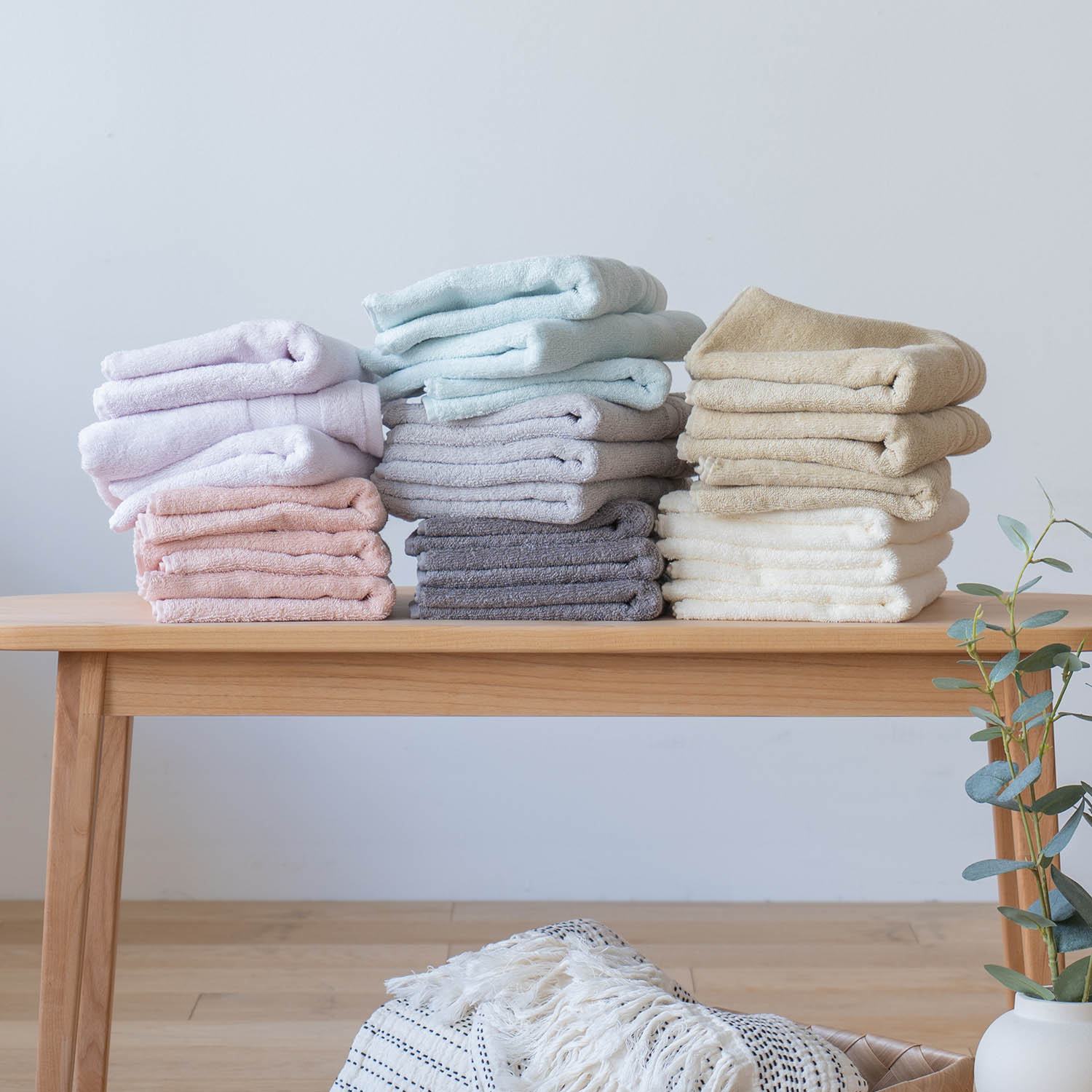 【ベルメゾン】普段使いにちょうどいい まいにちタオル同色セット