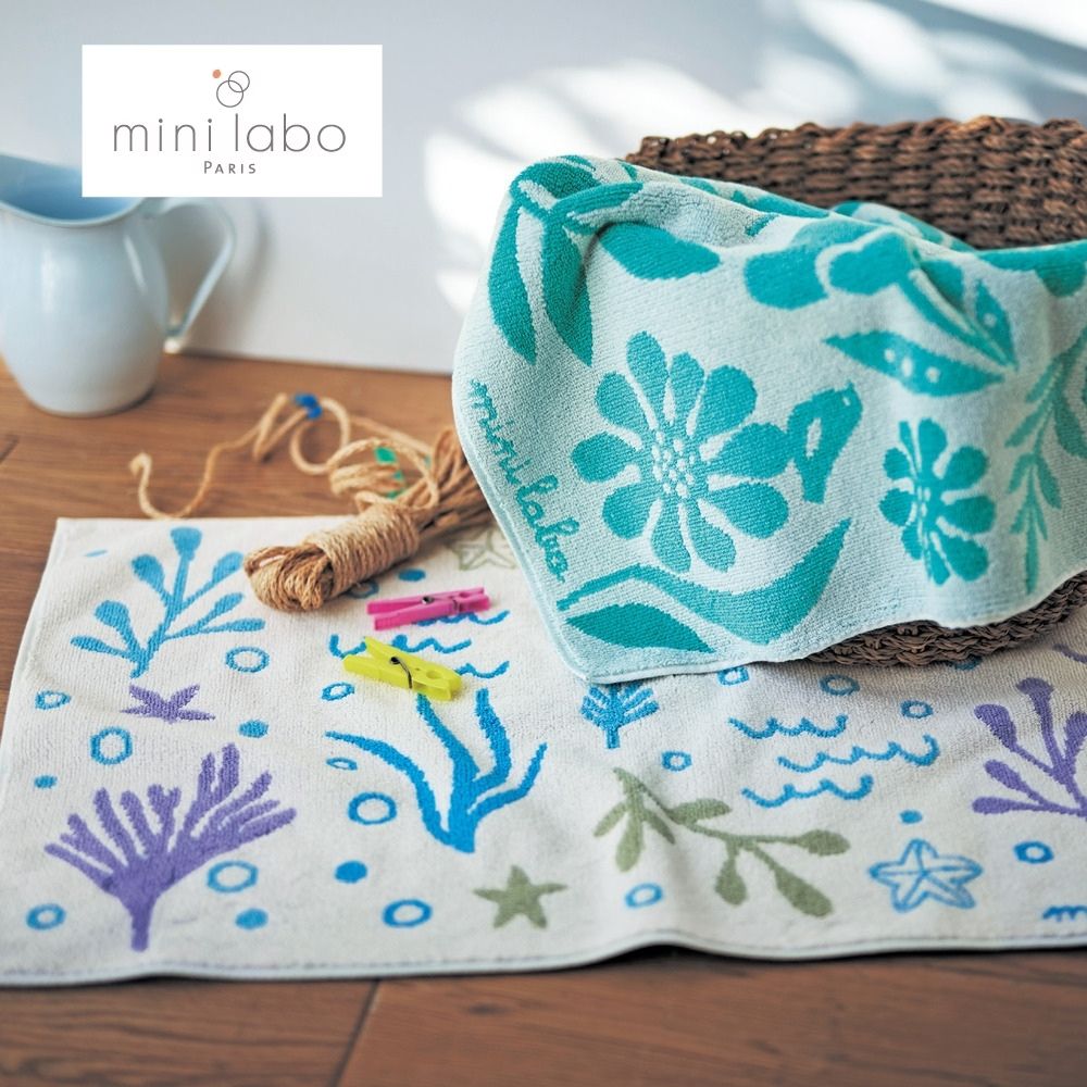 【ミニラボ/mini labo】タオル素材のバスマット2柄セット 「ミニラボ」