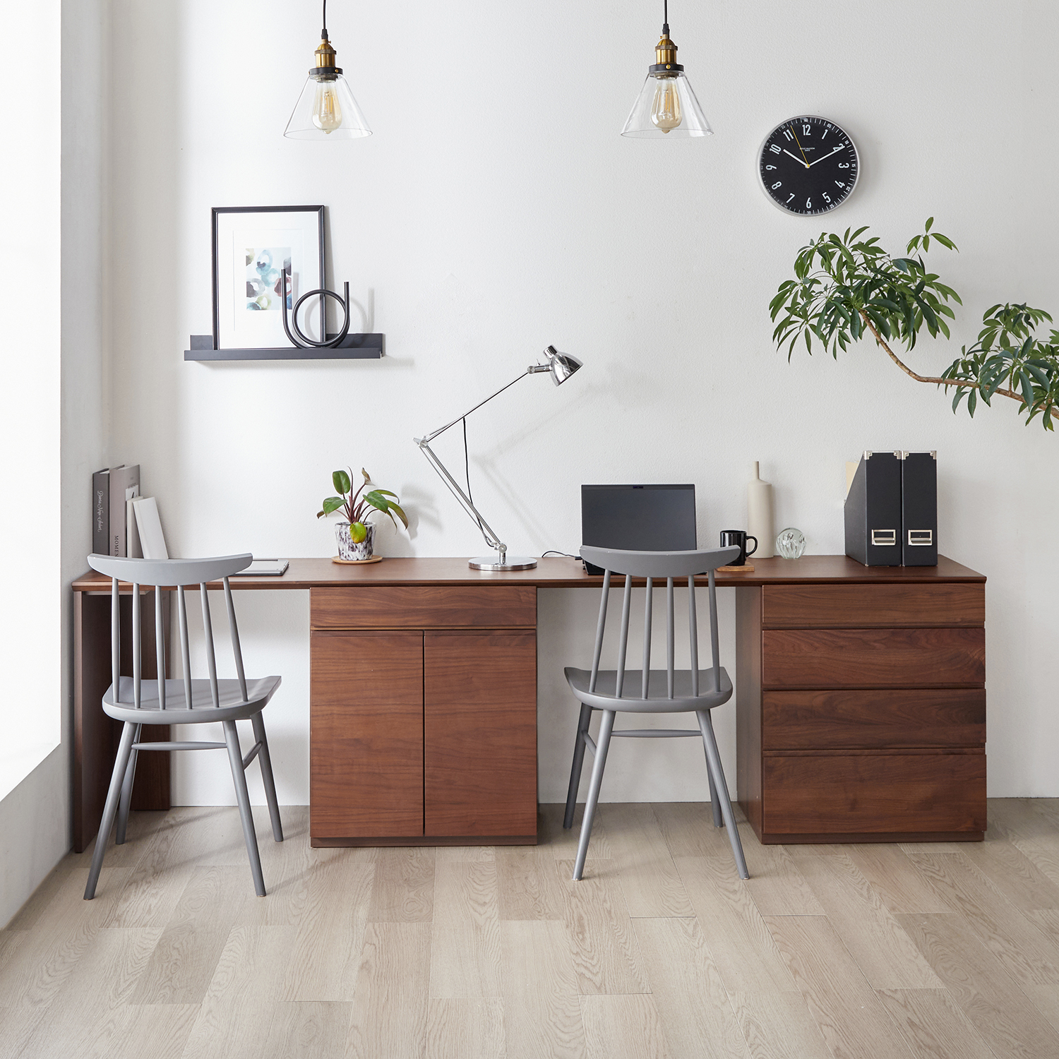 ウォルナット材のカウンターユニット【ASTER】(高野木工/TAKANO MOKKOU)