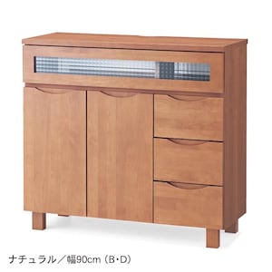 ナチュラル／B・幅90×奥行36cm、D・幅90×奥行46cm