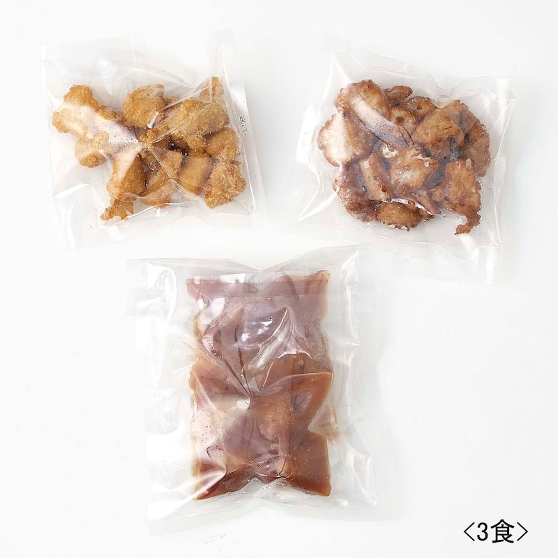 ■3食／まぐろ団子甘酢あんかけ(140g)×2個、ひとくちマグロカツ(150g)、マグロの塩麹竜田(